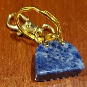Sodalite Gemstone Blue Purse Bag Charm/Key Chain